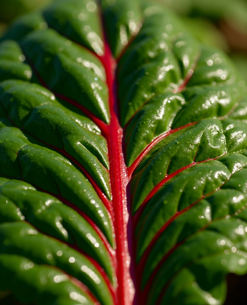 Detailaufnahme von frischem Blattgemüse